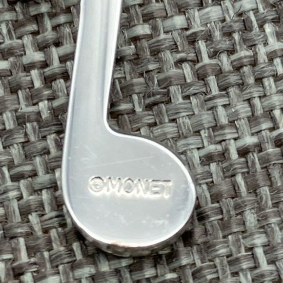 Monet Music Note Pendant Silver Quarter Eighth Note Musician Singer Songwriter - Picture 7 of 9